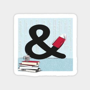 Ampersand enjoying reading. Sticker